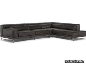 IDO - Leather sofa with chaise longue _ Natuzzi Italia