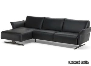 MILANO - Leather sofa with chaise longue _ Natuzzi Italia