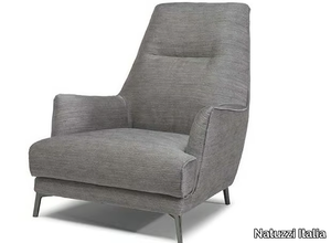 LEYRA - Fabric armchair with armrests high-back _ Natuzzi Italia