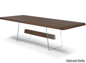 PHANTOM - Rectangular wood and glass table _ Natuzzi Italia