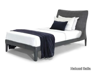 VENERE - Leather single bed with upholstered headboard _ Natuzzi Italia