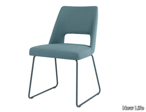 AMA SE02 - Sled base open back fabric chair with metal base _ New Life