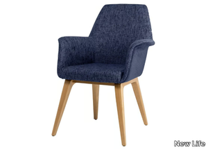 VIVA PO01 - Upholstered fabric chair with armrests and beech base _ New Life