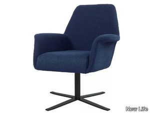 VIVA PO02 - Fabric chair with 4-spoke base with armrests and metal base _ New Life