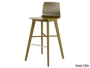 TECLA SG02A - High multi-layer wood stool with back _ New Life