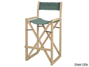 DOLCEVITA REGISTA SG01 - Folding high beech stool with back _ New Life