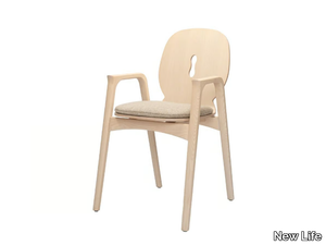 OTTAVIA PO03 - Ash chair with integrated cushion with armrests _ New Life