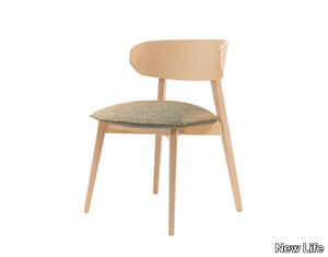 HELLEN PLUS SOFT SE06 - Stackable wooden chair with integrated cushion _ New Life