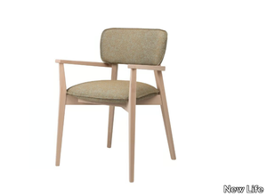 HELLEN SOFT PO07 - Wooden chair with integrated cushion with armrests _ New Life