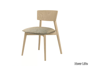 HELLEN SOFT SE06 - Stackable wooden chair with integrated cushion _ New Life