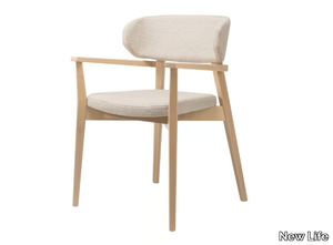 HELLEN PLUS PO04 - Upholstered wooden chair with armrests _ New Life