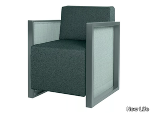 QUADRA PO02 - Sled base fabric easy chair with armrests _ New Life