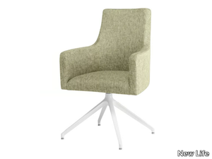 NANCY PO01 - Trestle-based fabric chair with armrests and metal base _ New Life