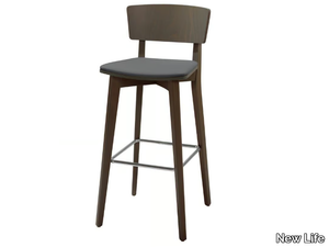 HELLEN SG02S - High wooden stool with back _ New Life