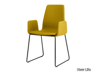 TECLA SB01A - Sled base fabric chair with armrests and metal base _ New Life