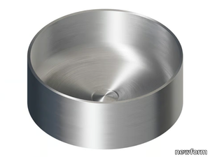 SOLO STEEL 72301X - Round countertop stainless steel washbasin _ newform