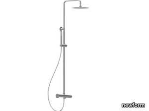 X-STEEL 316 - Thermostatic wall-mounted stainless steel shower panel with hand shower _ newform