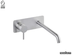 X-STEEL 316 69629EX - Single handle wall-mounted stainless steel washbasin mixer without waste _ newform