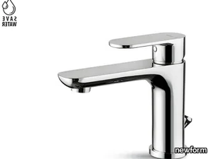 EXTRO - Countertop single handle washbasin mixer with automatic pop-up waste _ newform