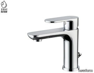 EXTRO - Countertop single handle washbasin mixer with pop up waste _ newform