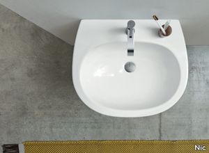 MILK - Wall-mounted ceramic washbasin _ Nic