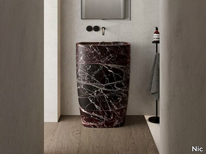 MILK STONE - Freestanding Rojo Levanto marble washbasin _ Nic