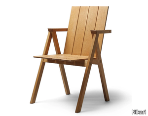 ARKIPELAGO KVTT1 - Stackable oak chair with armrests _ Nikari