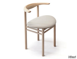 LINEA RMT3 - Ash chair with seat covered in fabric _ Nikari