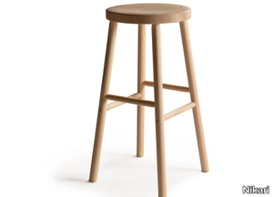 STORIA - Wooden stool with footrest _ Nikari