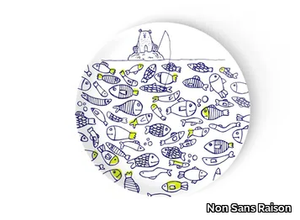 THE FISH TWINS - Round porcelain plate for children _ Non Sans Raison