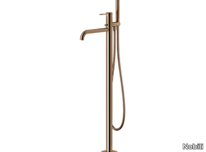 VELIS - Floor standing single handle bathtub mixer with hand shower _ Nobili