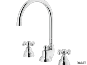 GRAZIA - 3 hole washbasin tap with adjustable spout _ Nobili