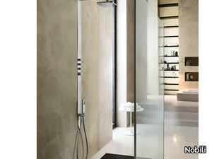 LOOP - Thermostatic shower panel with hand shower with overhead shower _ Nobili