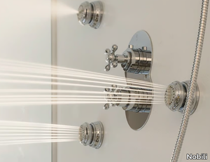 GRAZIA - Chrome-plated thermostatic shower tap with plate _ Nobili