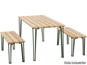 GARD - Rectangular steel and wood garden table _ Nola Industrier