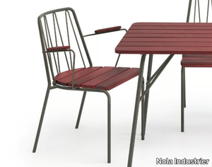 ROUSSEAU - Steel and wood chair with armrests _ Nola Industrier