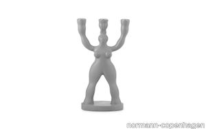 Manikhin 3-armed Candlestick Grey