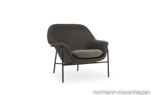 Drape Lounge Chair Low Black Steel Ultra Leather/Hallingdal