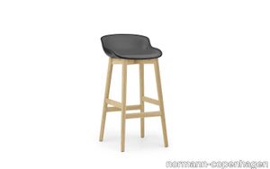 Hyg Barstool 75 cm Front Upholstery Oak Black/Ultra Leather