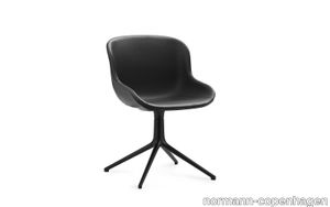 Hyg Chair Swivel 4L Full Upholstery Black Aluminum Ultra Leather