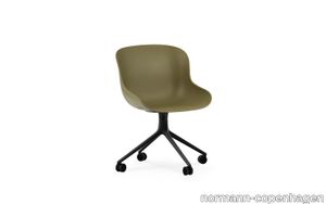 Hyg Chair Swivel 4W Black Aluminium/Olive