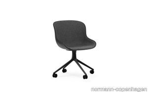 Hyg Chair Swivel 4W Front Upholstery Black Aluminium Black/Main Line Flax