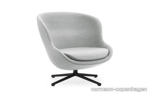 Hyg Lounge Chair Low Swivel Black Aluminum Synergy