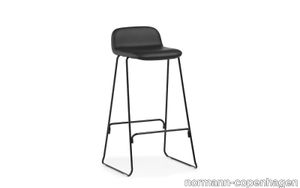 Just Barstool w. back 75 Full Upholstery cm Black steel/ Yoredale
