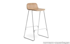 Just Barstool w. Back 75 cm Oak/Chrome