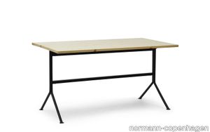 Kip Desk Black Steel Dark Brown