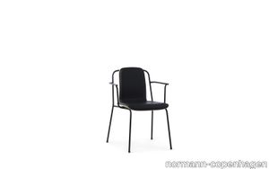 Studio Armchair Front Upholstery Black Steel Oak/ Ultra Leather