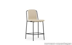 Studio Bar Chair 65 cm Front Upholstery Black Steel/ Oak/ Main Line Flax