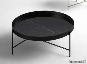 GLOBE - Round low metal coffee table with tray _ Novamobili