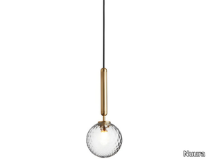 MIIRA 1 BRASS OPTIC - LED blown glass pendant lamp _ Nuura